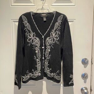 Vintage Embroidered Holiday Sweater Size Medium, Designers Originals Studio Joy